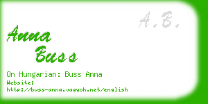 anna buss business card